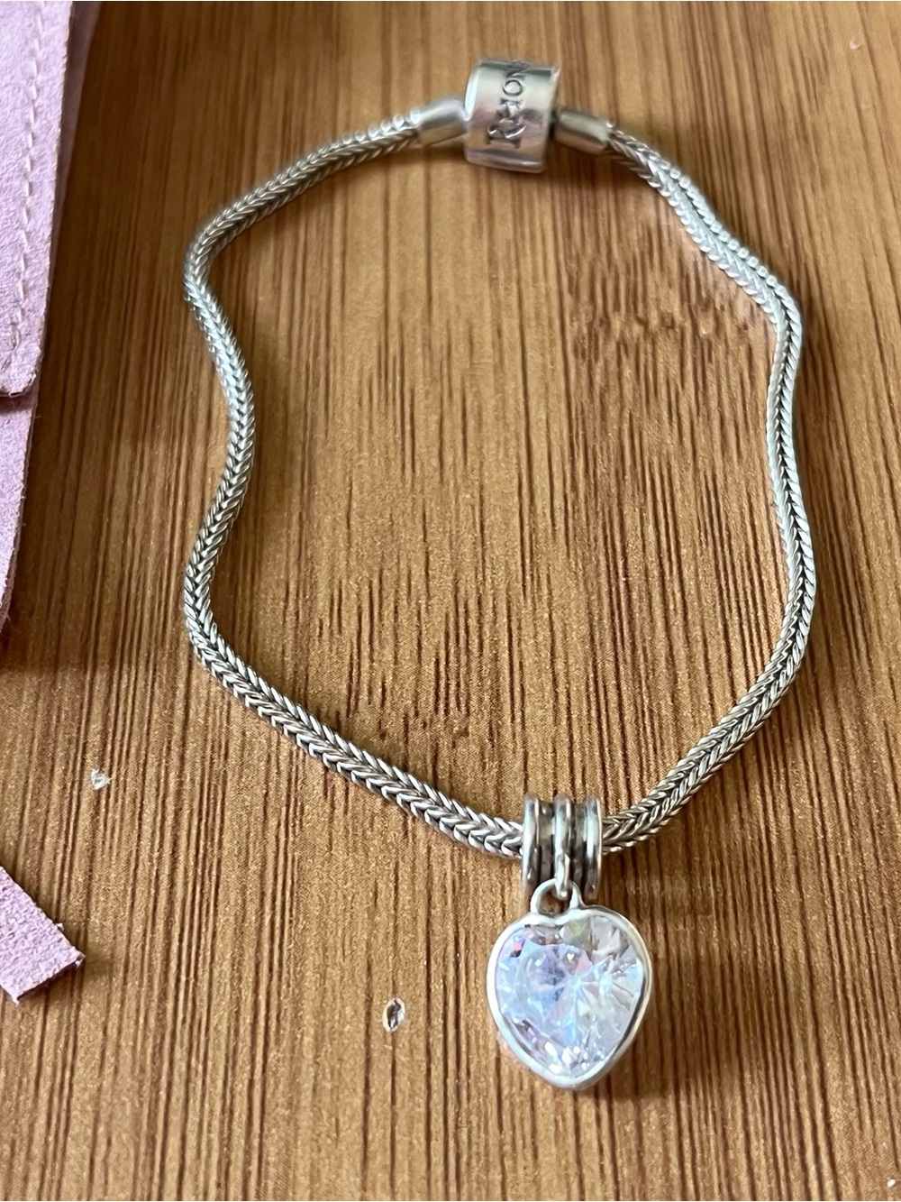 Rhona Sutton 925 Sterling Silver Bracelet with crystal Heart Charm
